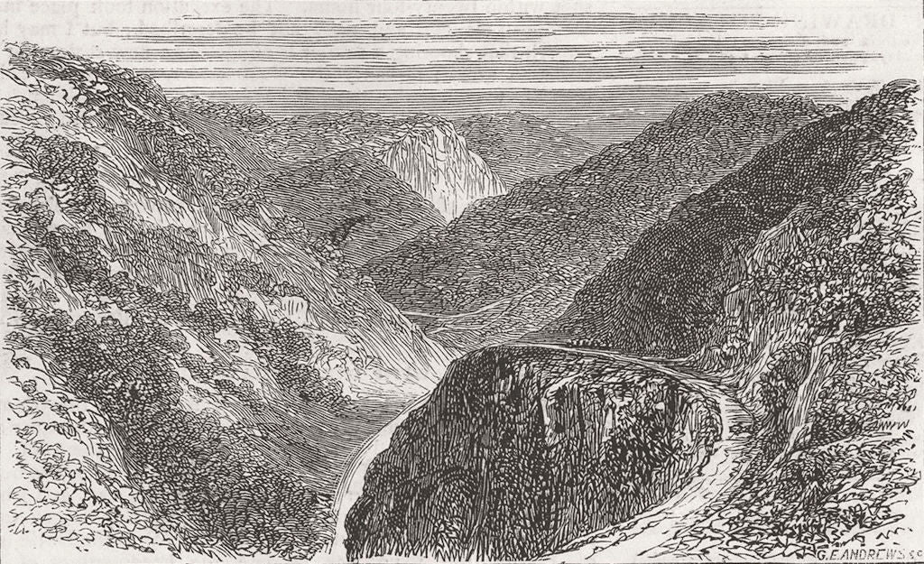 BULGARIA. Gorge, Derbend Balkans, Eski Djuma, Omurtag 1877 old antique print